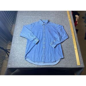 Vintage Polo Ralph Lauren Denim Shirt Mens Extra Largee Blue Jean Button Up